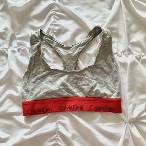 Grey and Red Calvin Klein Bralette